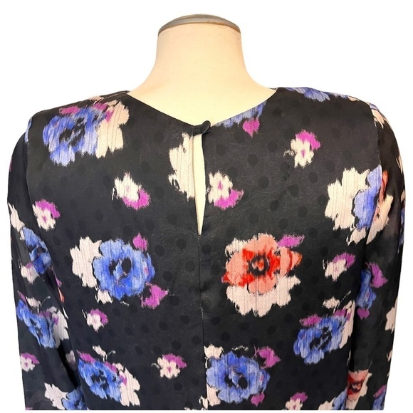 Topshop Floral Overlay Flowy Sheath Dress with Slight High/Low Hem - Picture 7 of 13